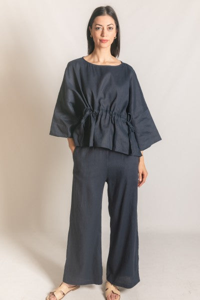 The Harbor Linen Drawstring Top