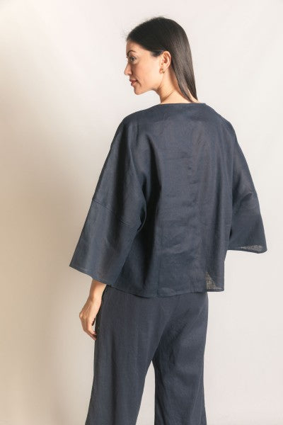 The Harbor Linen Drawstring Top