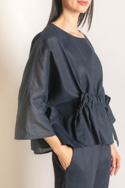 The Harbor Linen Drawstring Top